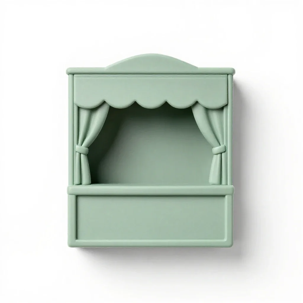 Puppet theatre isolated on a white background