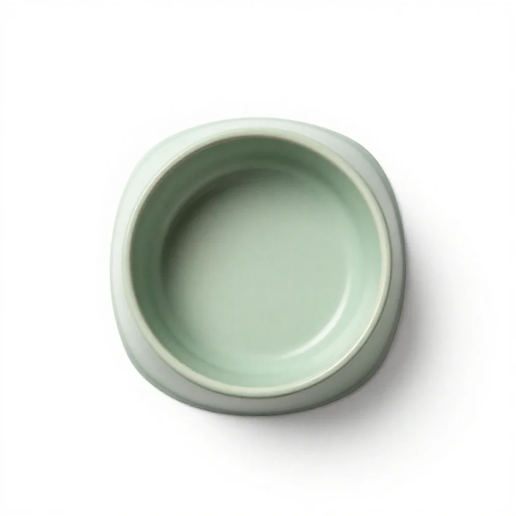 Ceramic dog bowl isolated on a white background