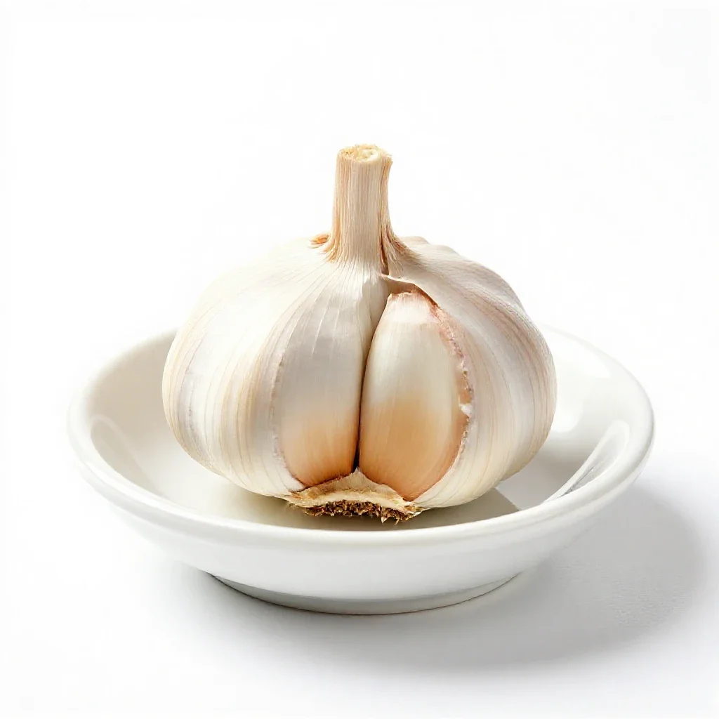 Bulb of garlic isolated on a white background