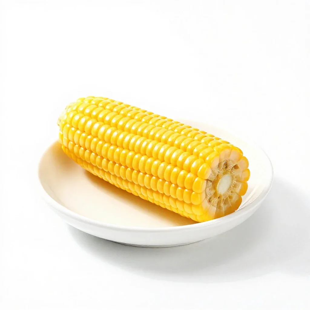 Corn cob with husk peeled isolated on a white background