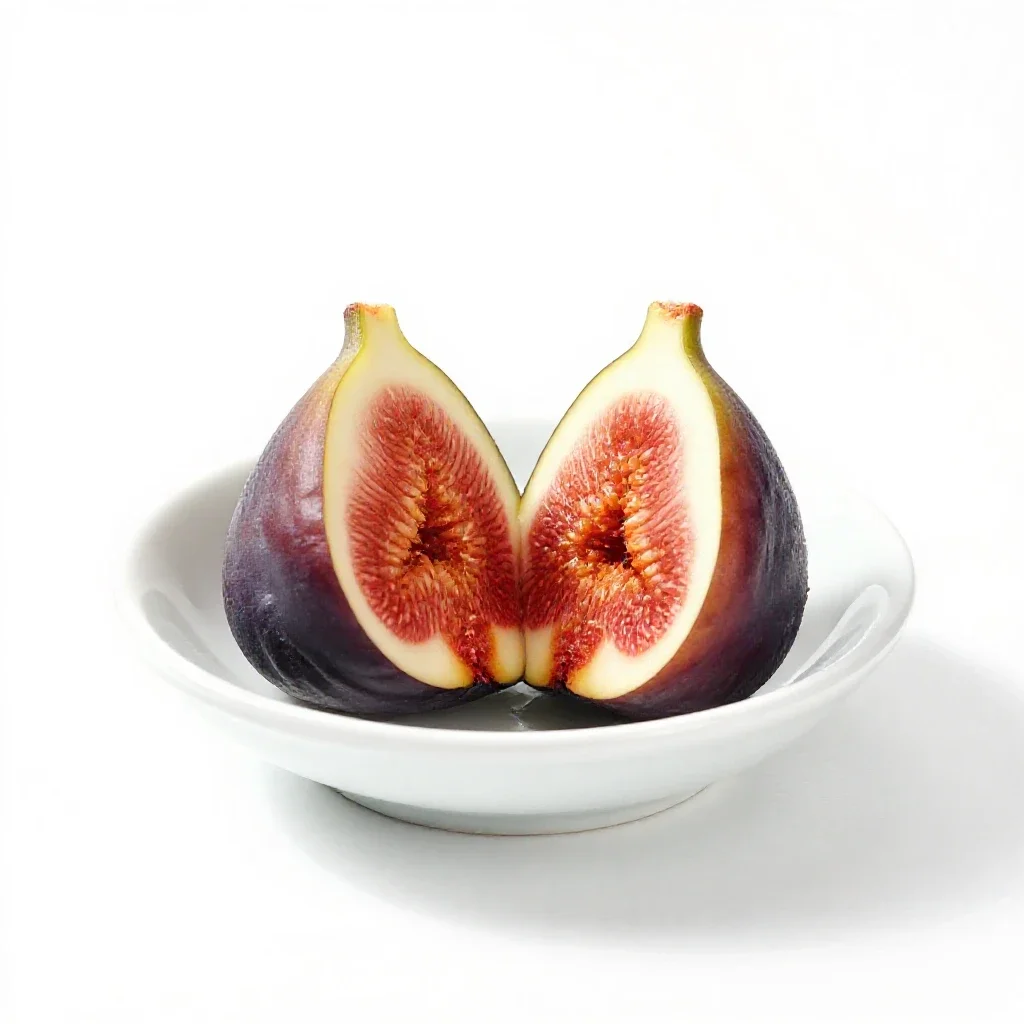 Fig split open isolated on a white background