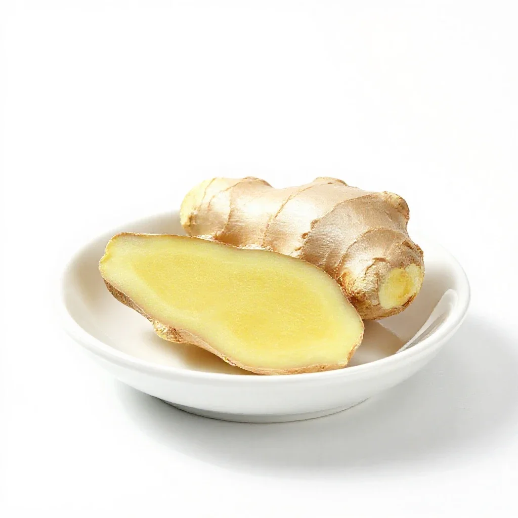 Knob of ginger isolated on a white background