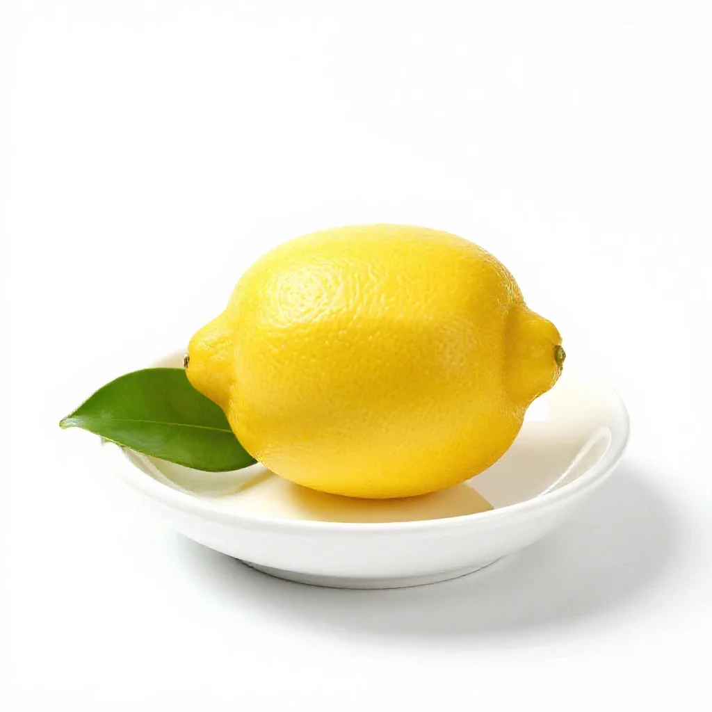 Lemon with a leaf isolated on a white background