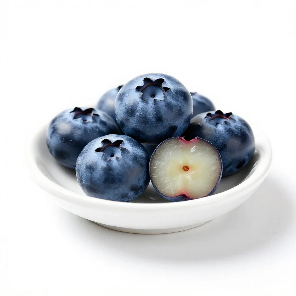 Punnet of blueberries isolated on a white background