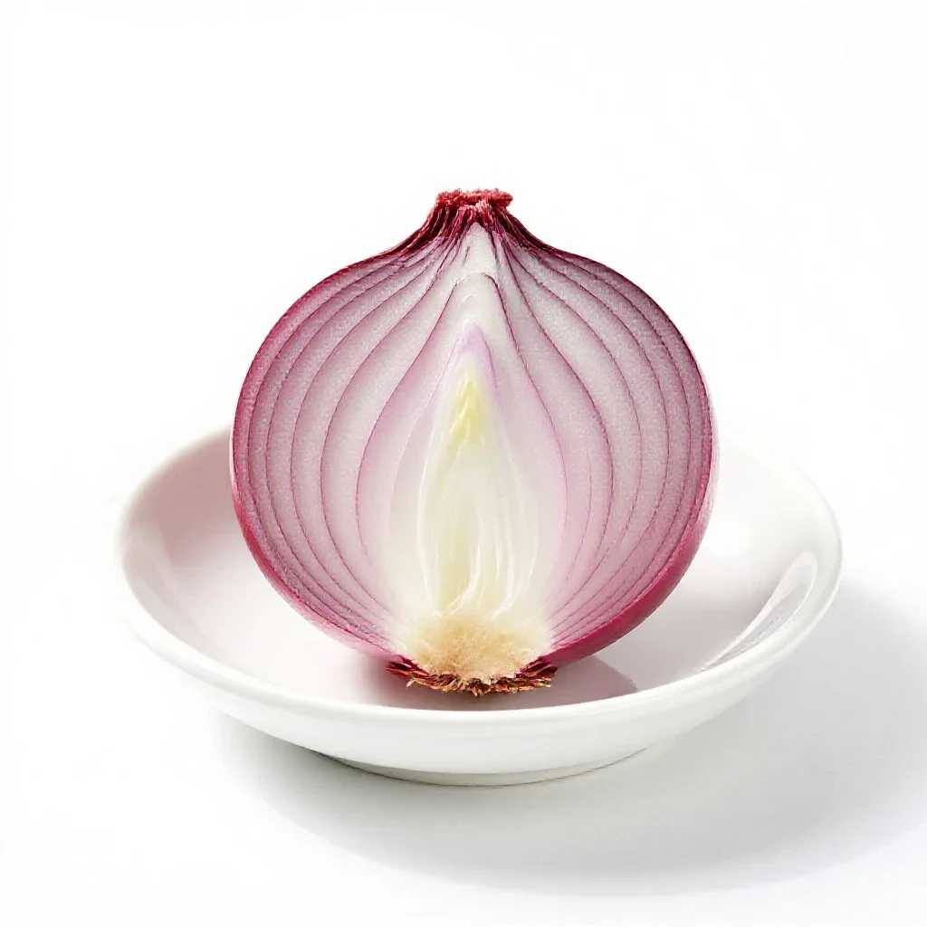 Red onion halved isolated on a white background