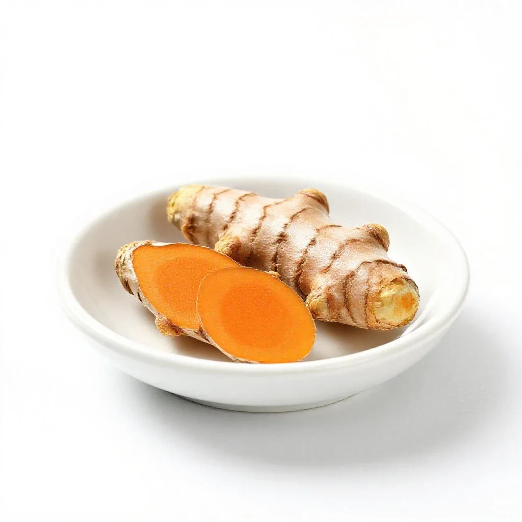 Turmeric root isolated on a white background