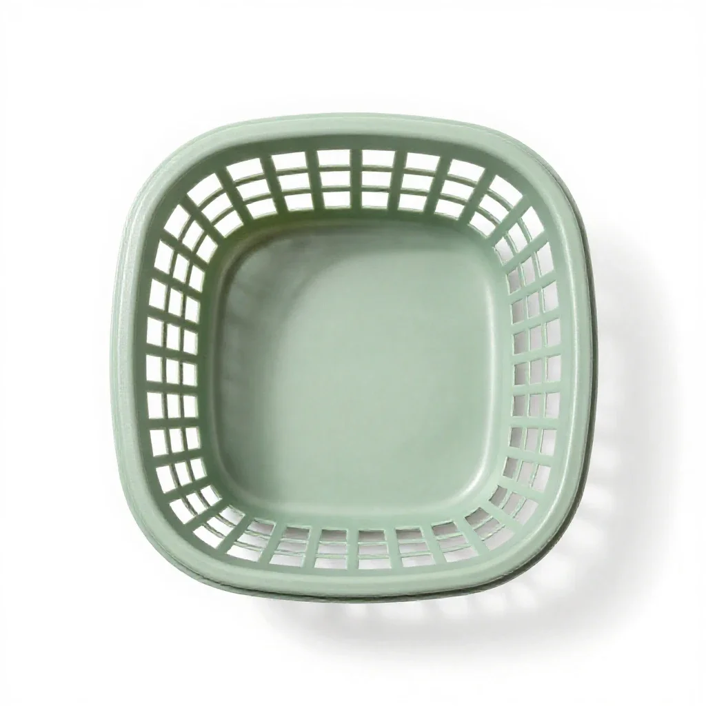 Laundry basket in seagrass isolated on a white background