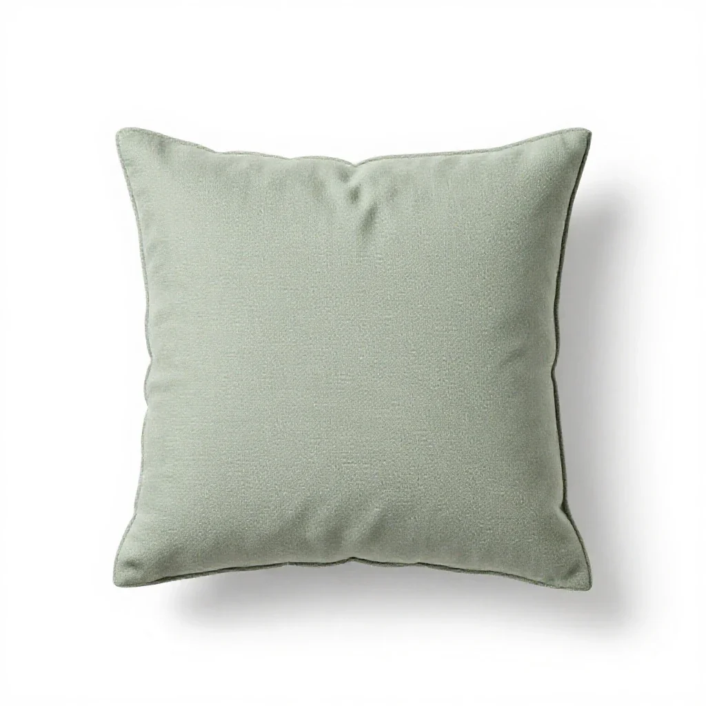 Linen cushion with a knife edge isolated on a white background