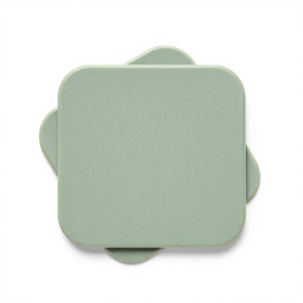 Set of coasters in cork isolated on a white background