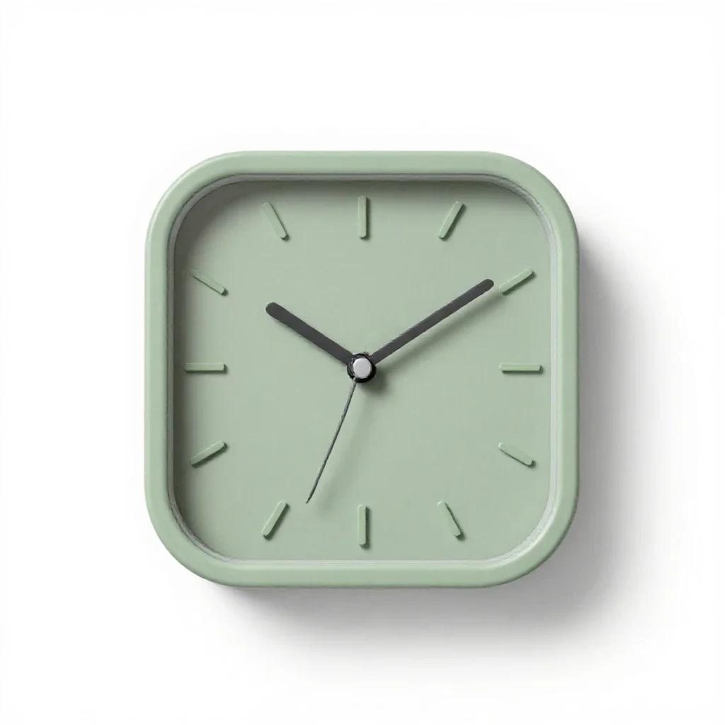 Wall clock with a plain face isolated on a white background