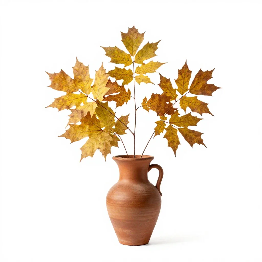 Beech in autumn isolated on a white background