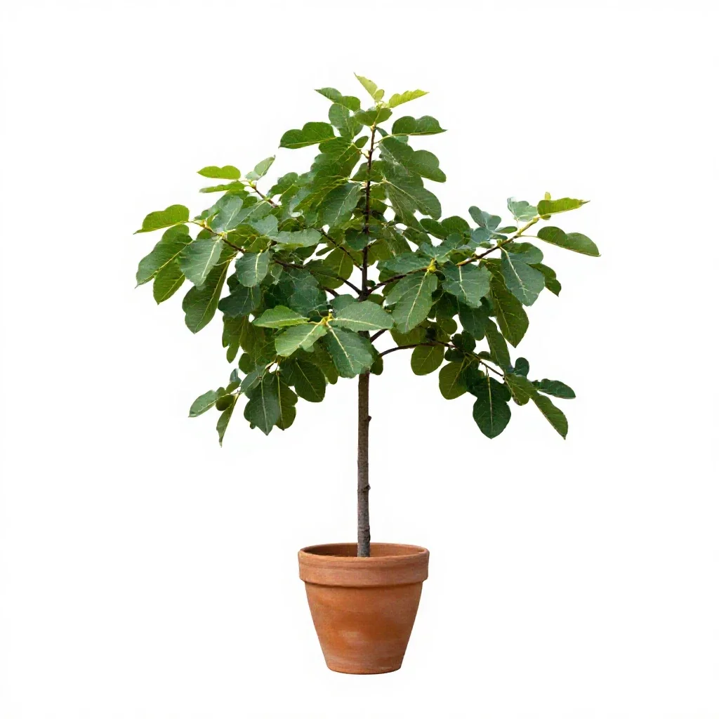 Fig tree with fruit isolated on a white background