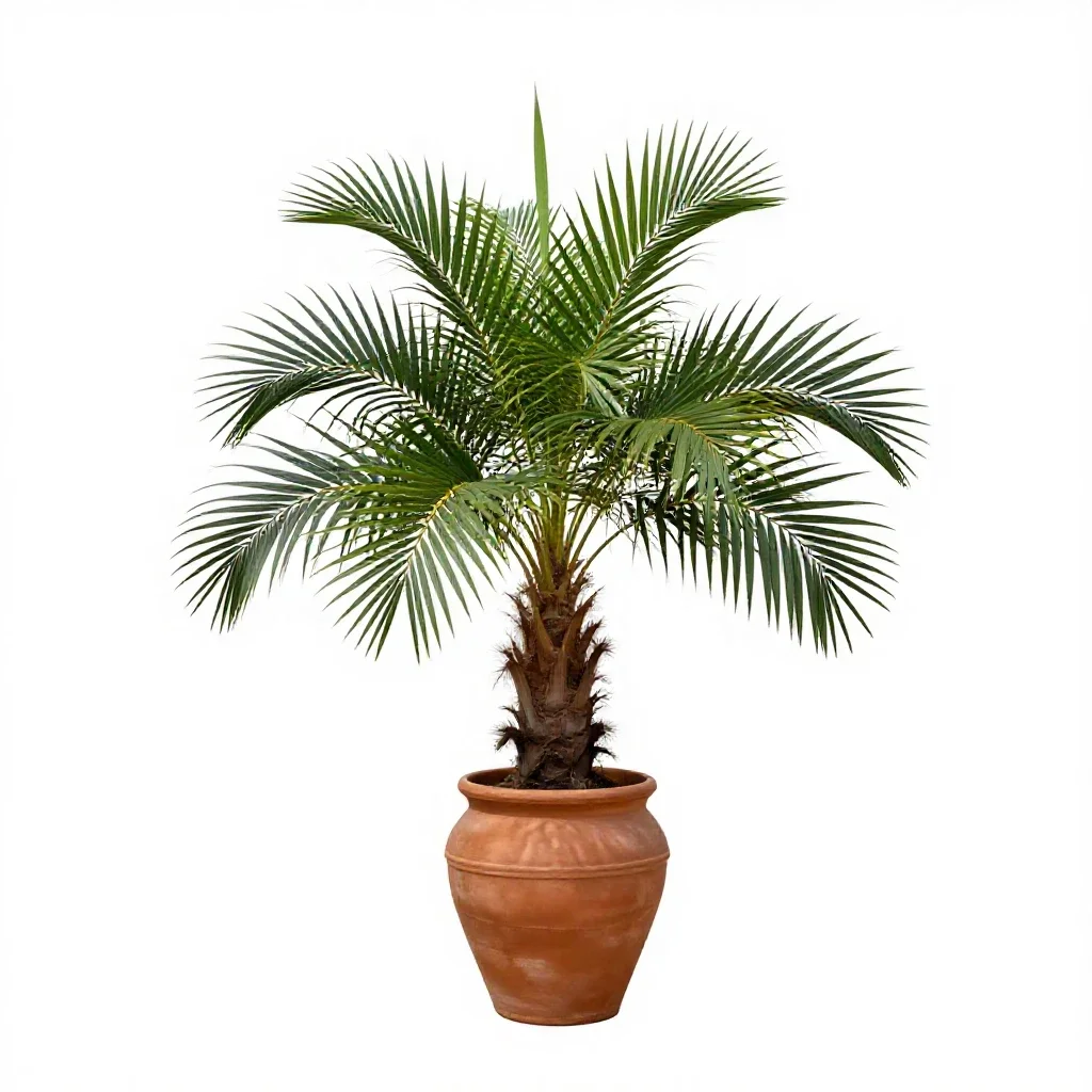 Nikau palm isolated on a white background