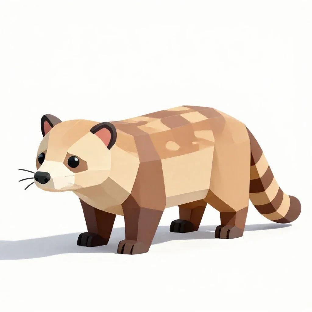 Banded palm civet isolated on a white background
