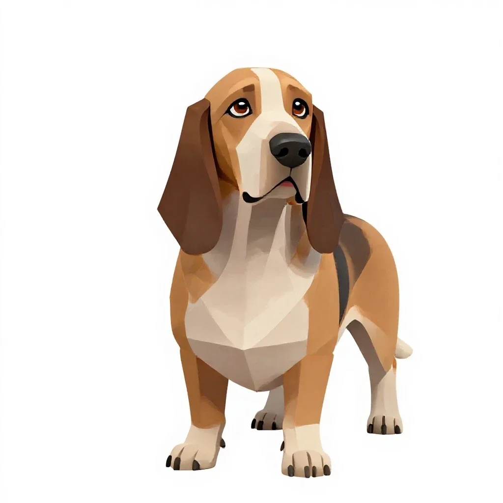 Basset isolated on a white background