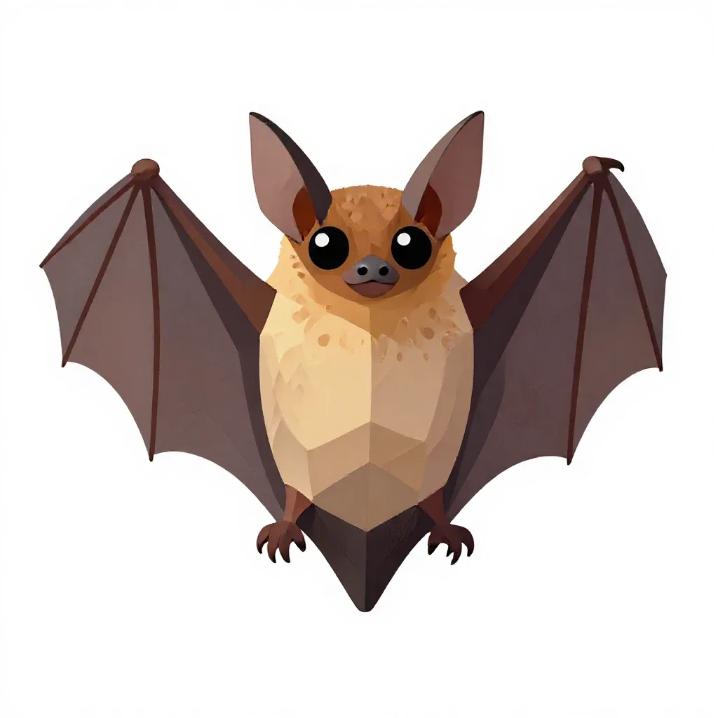 Big-eared bat isolated on a white background