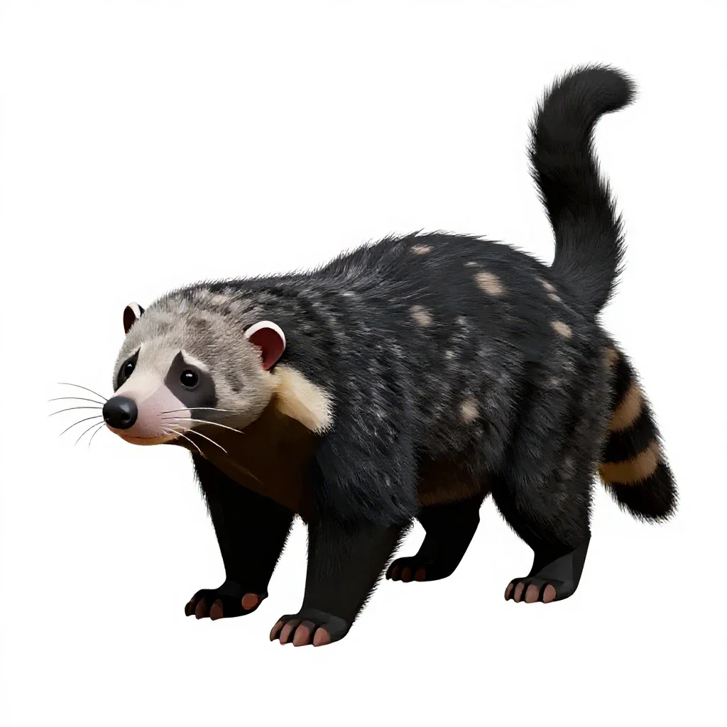 Binturong isolated on a white background