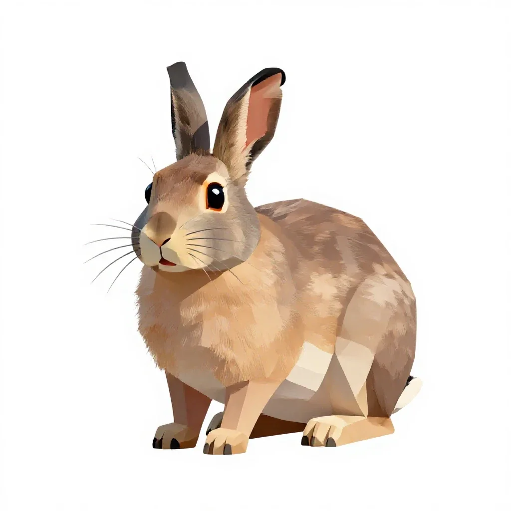 Blacktail jackrabbit isolated on a white background