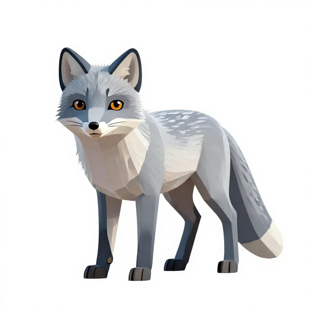 Blue fox isolated on a white background