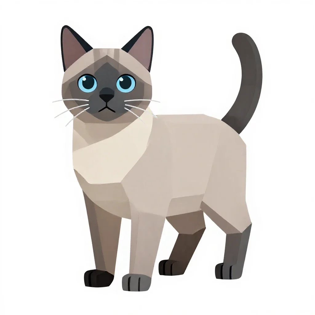 Blue point Siamese isolated on a white background