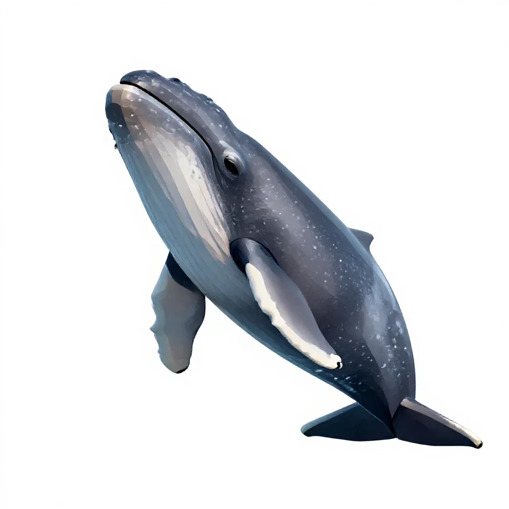 Bottle-nosed whale isolated on a white background