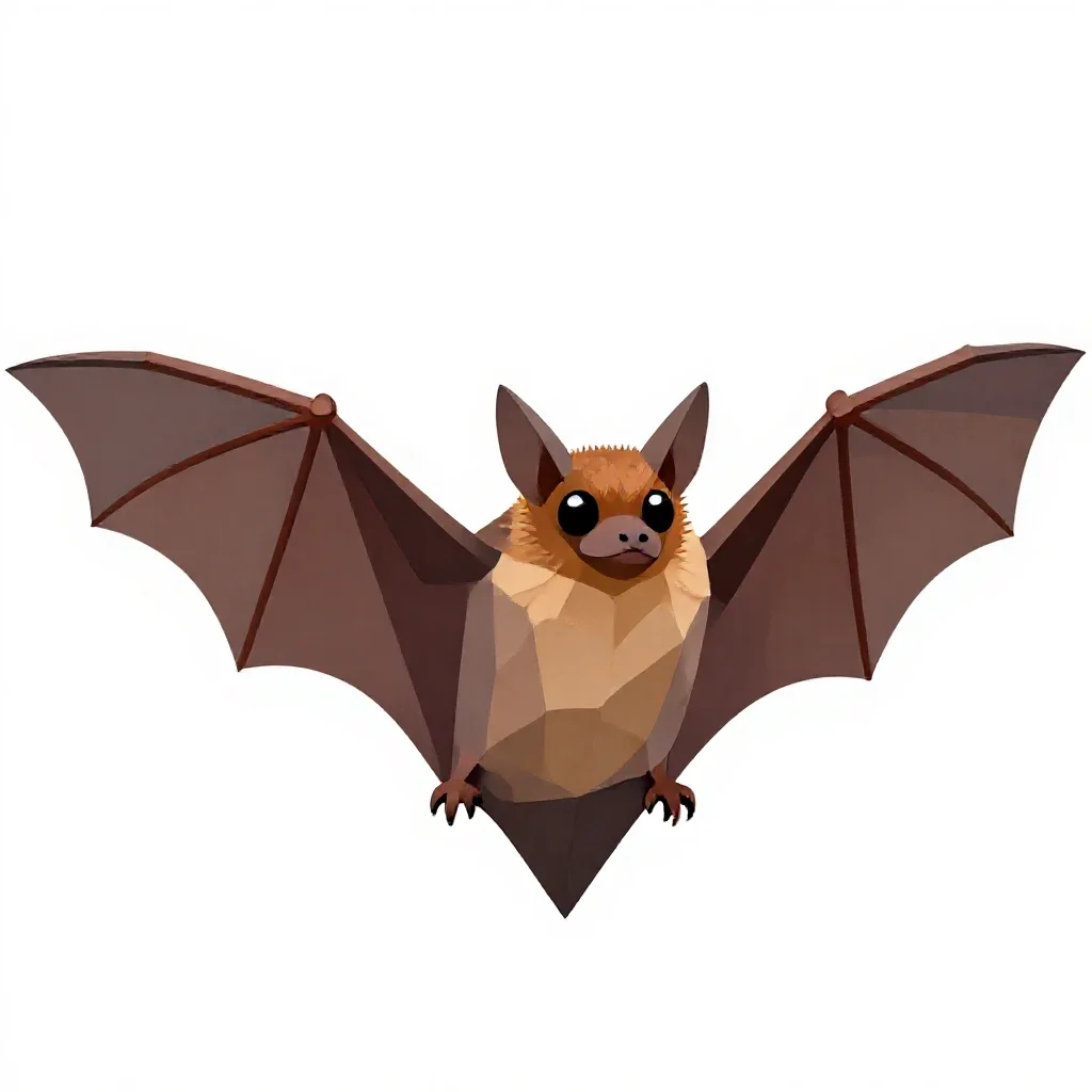 Brown bat isolated on a white background