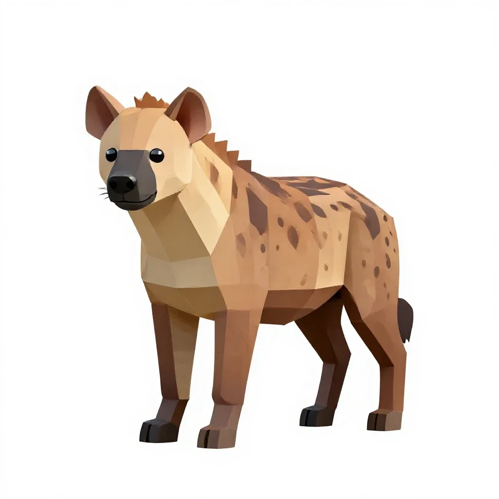 Brown hyena isolated on a white background