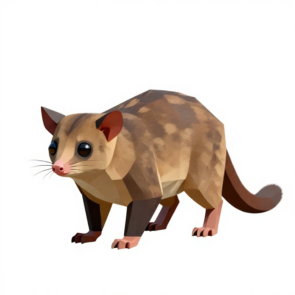 Brush-tailed phalanger isolated on a white background