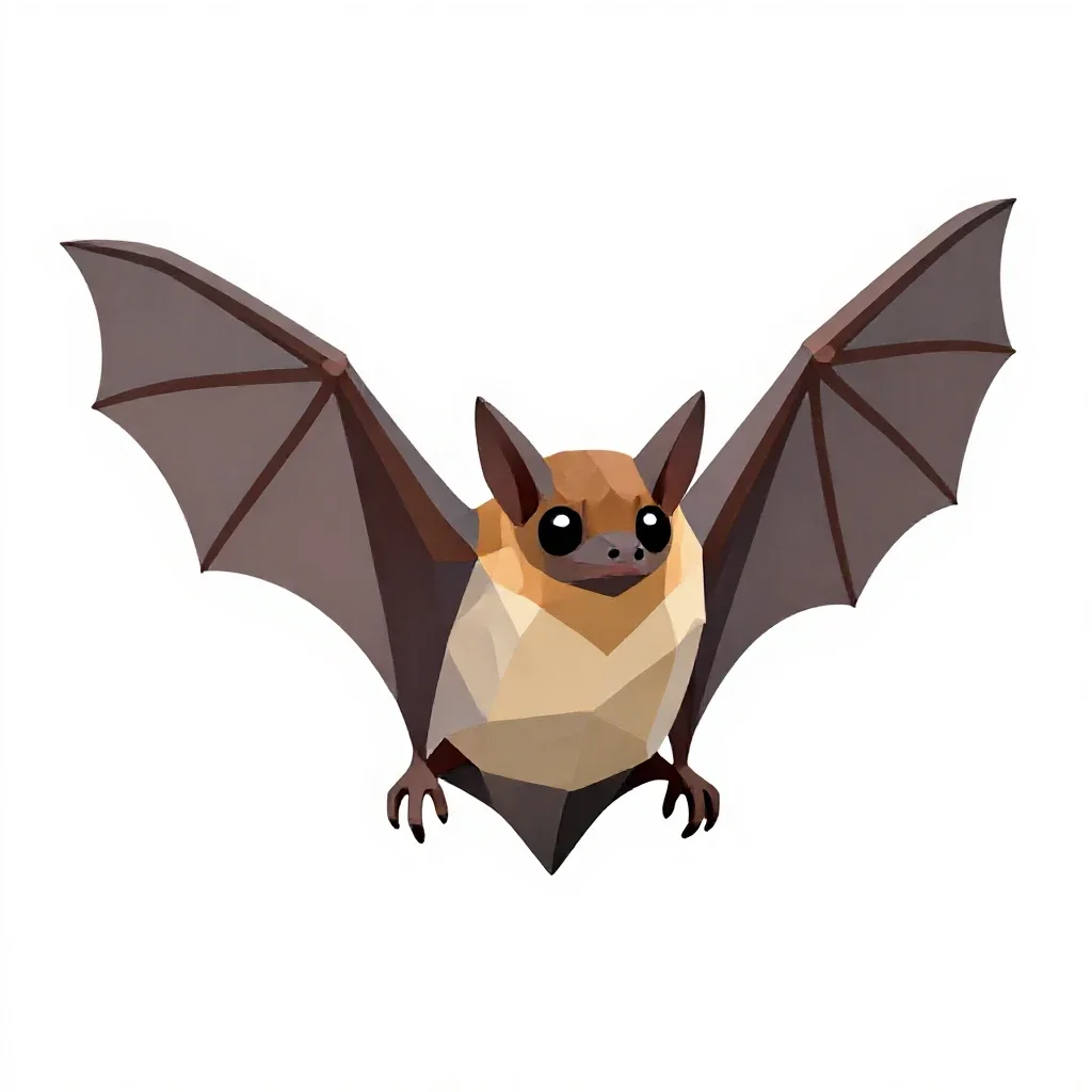 Cave myotis isolated on a white background