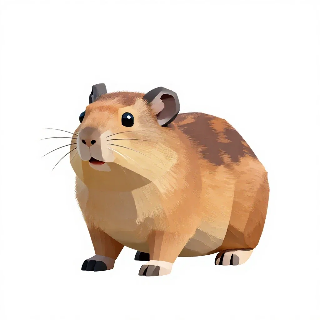 Collared pika isolated on a white background