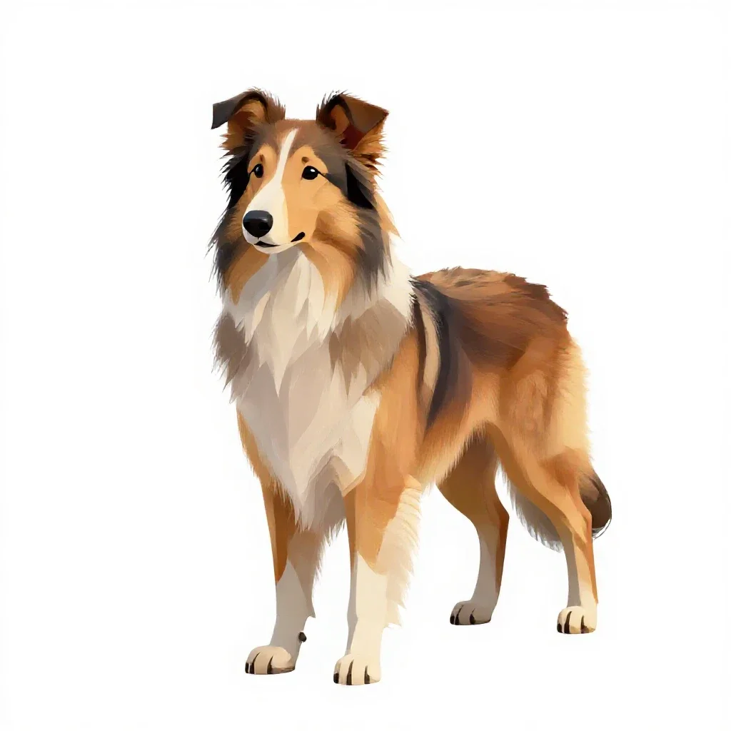 Collie isolated on a white background