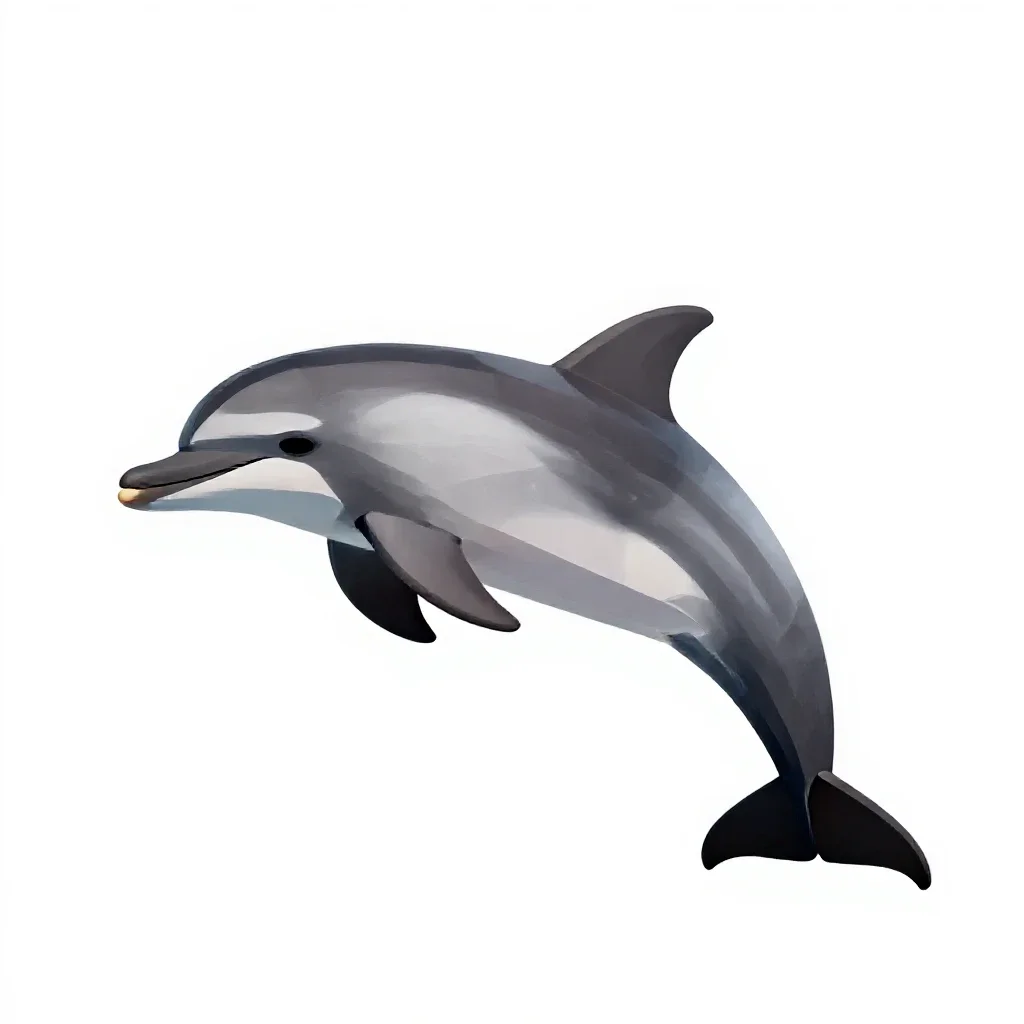 Common dolphin isolated on a white background