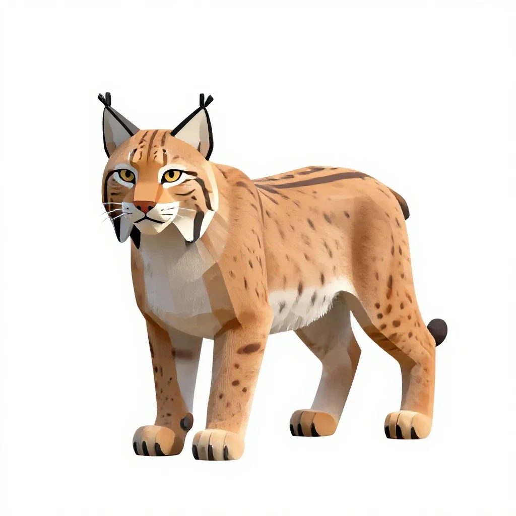 Common lynx isolated on a white background