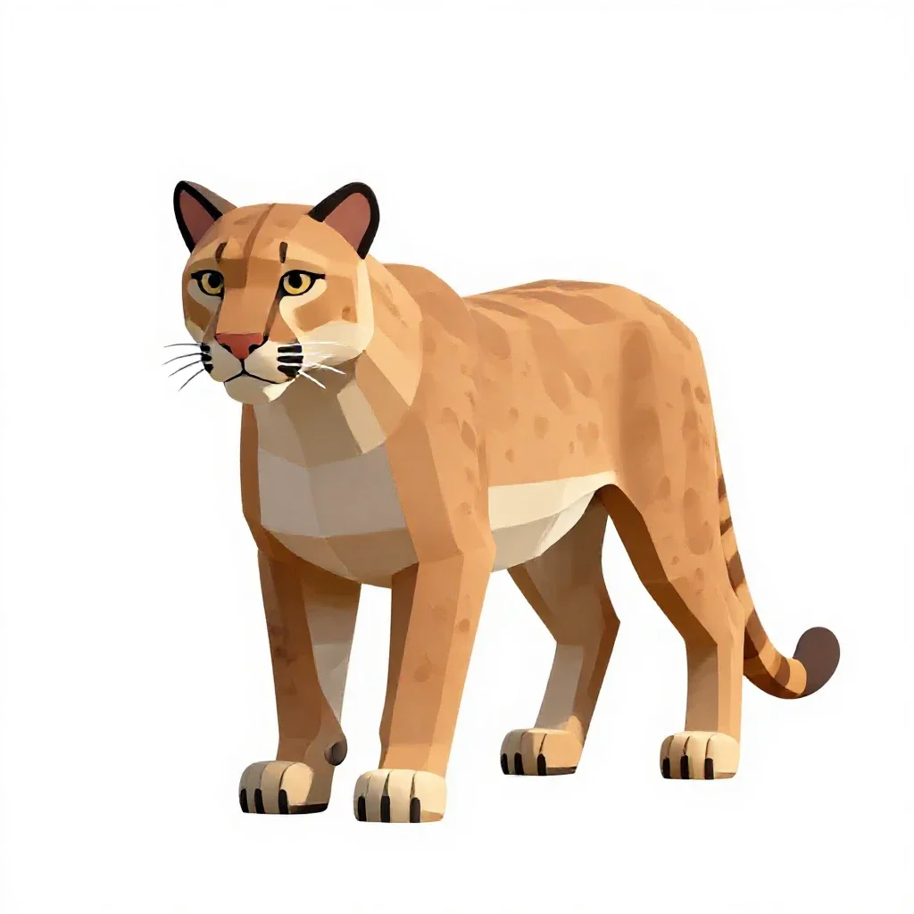 Cougar isolated on a white background