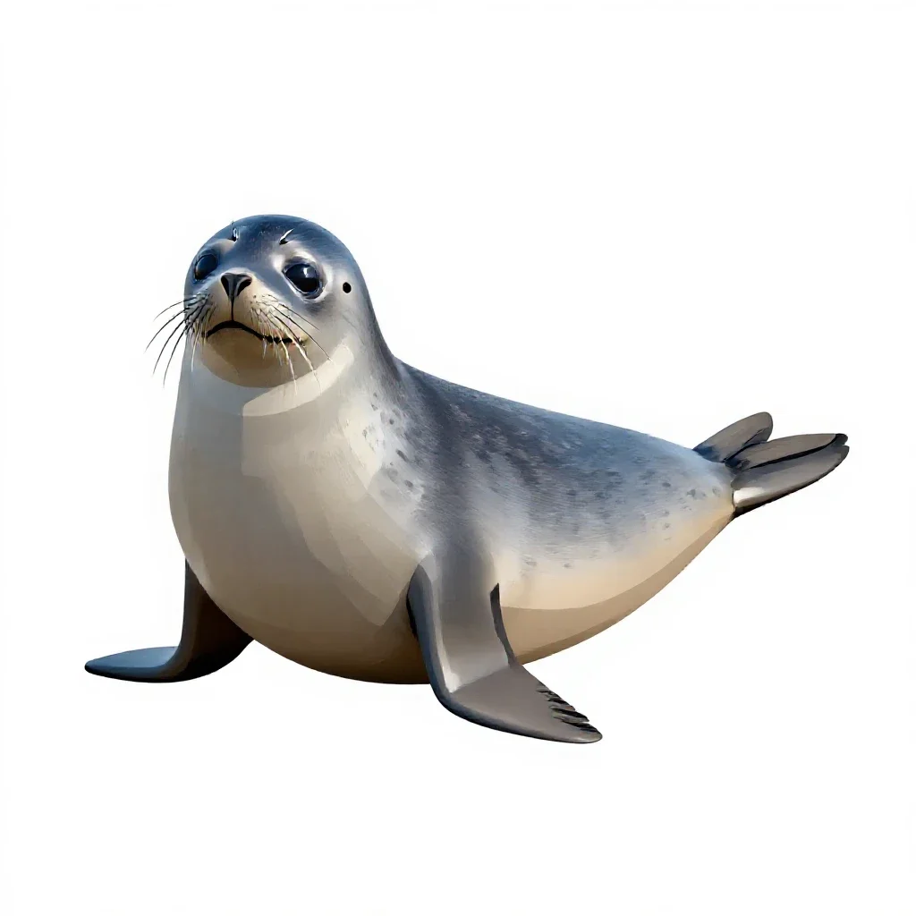 Crabeater seal isolated on a white background