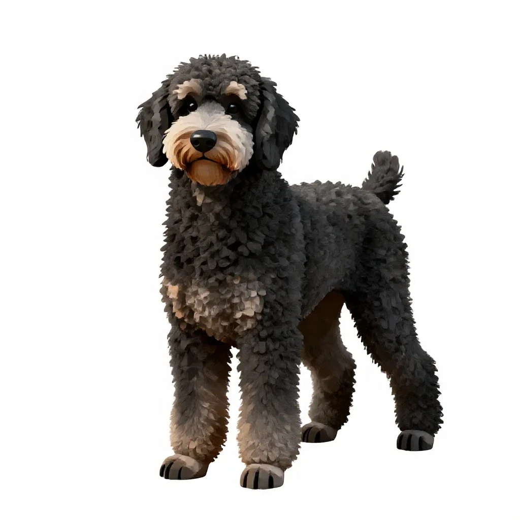 Curly-coated retriever isolated on a white background