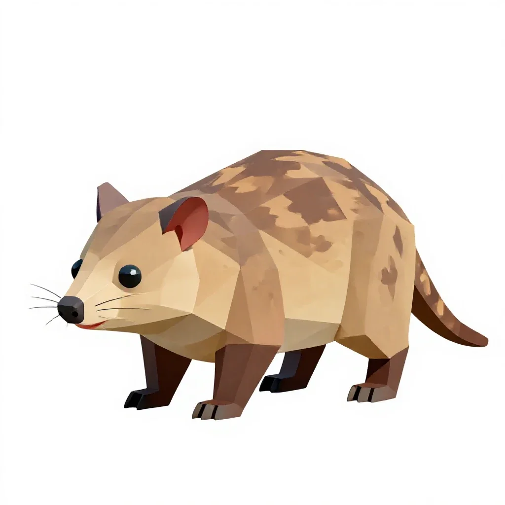 Dasyurid marsupial isolated on a white background