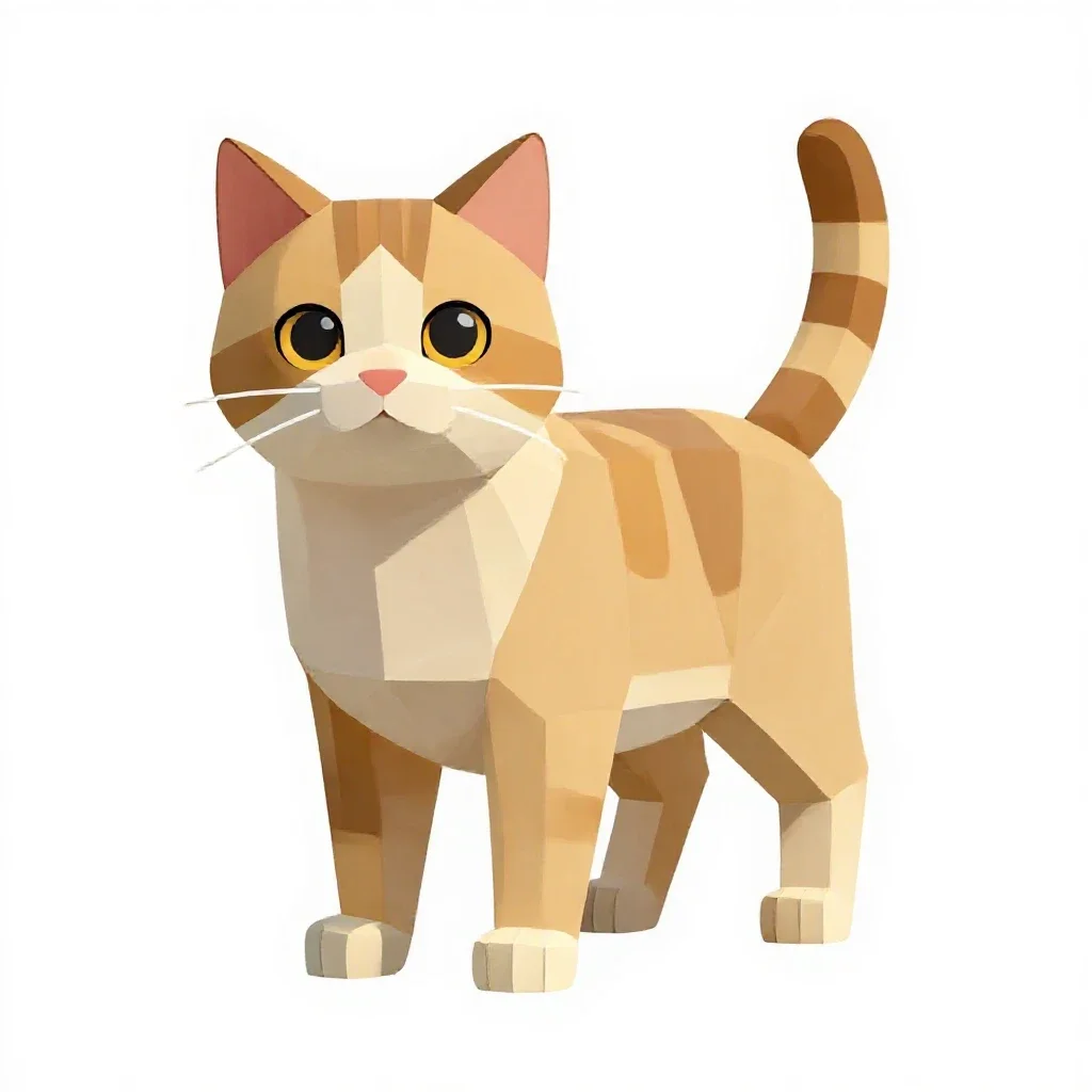 Domestic cat isolated on a white background