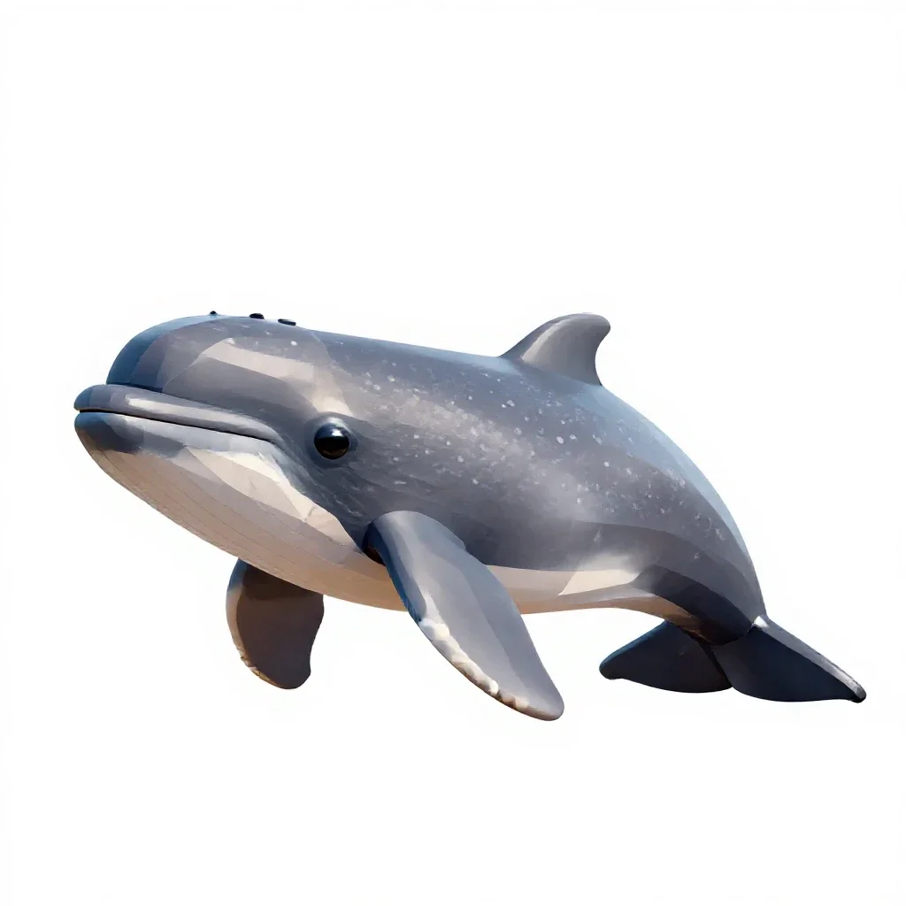 Dwarf sperm whale isolated on a white background