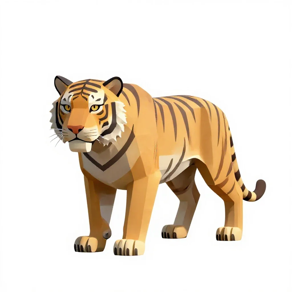 False saber-toothed tiger isolated on a white background