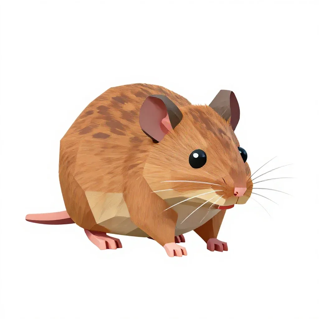 Field mouse isolated on a white background