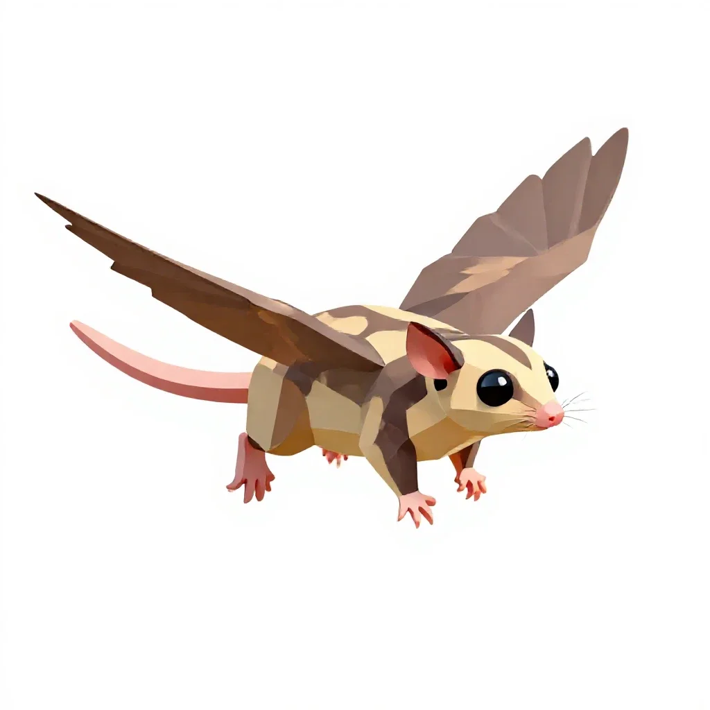 Flying mouse isolated on a white background