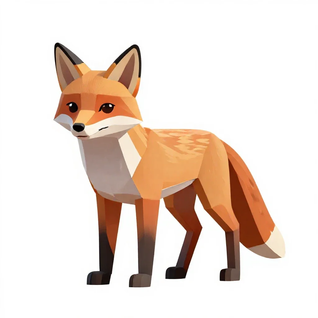 Fox isolated on a white background