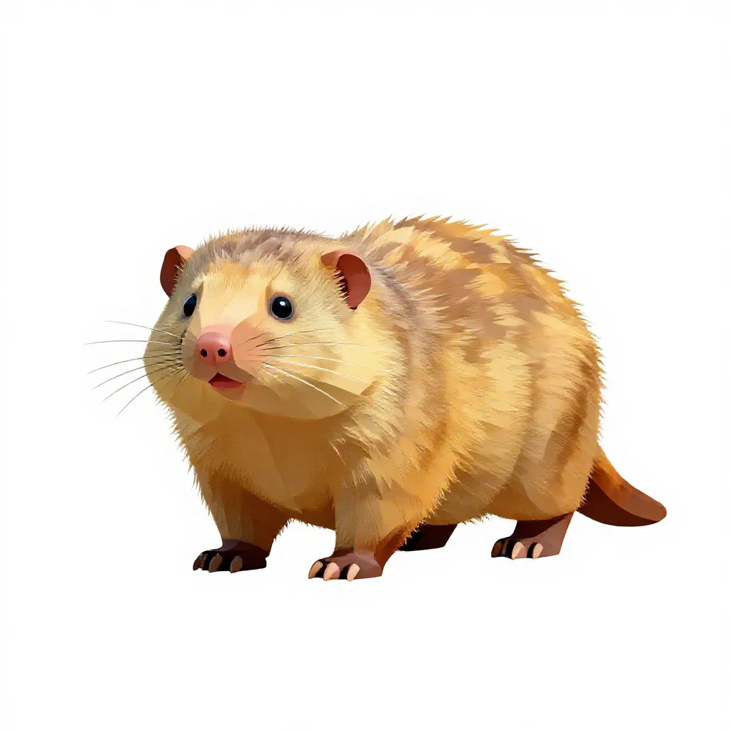 Golden mole isolated on a white background