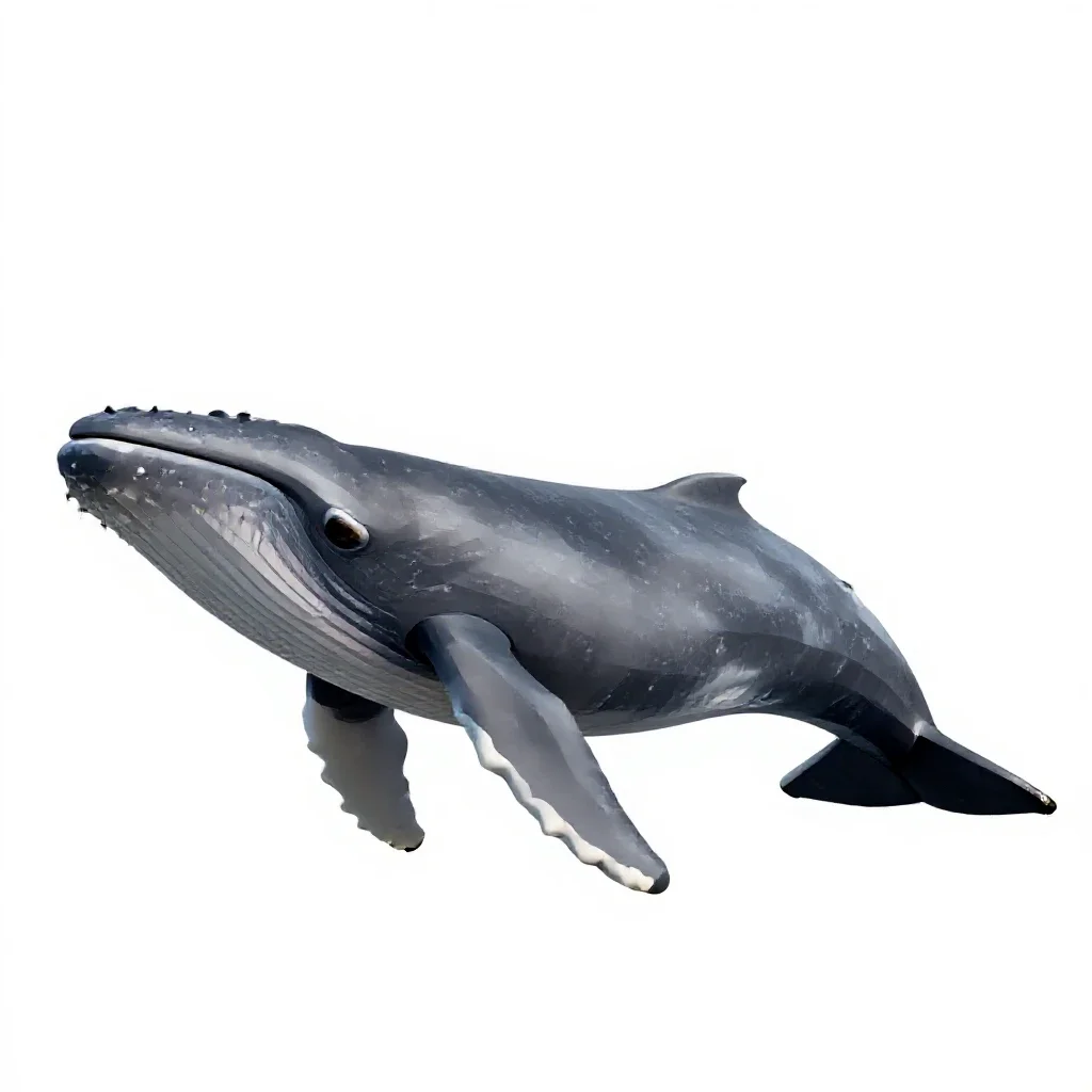 Grey whale isolated on a white background