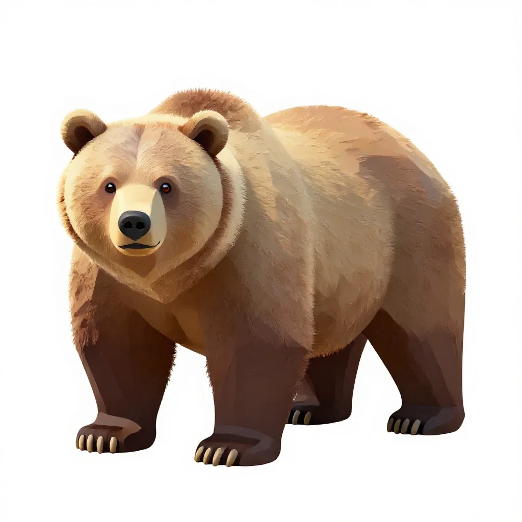 Grizzly isolated on a white background