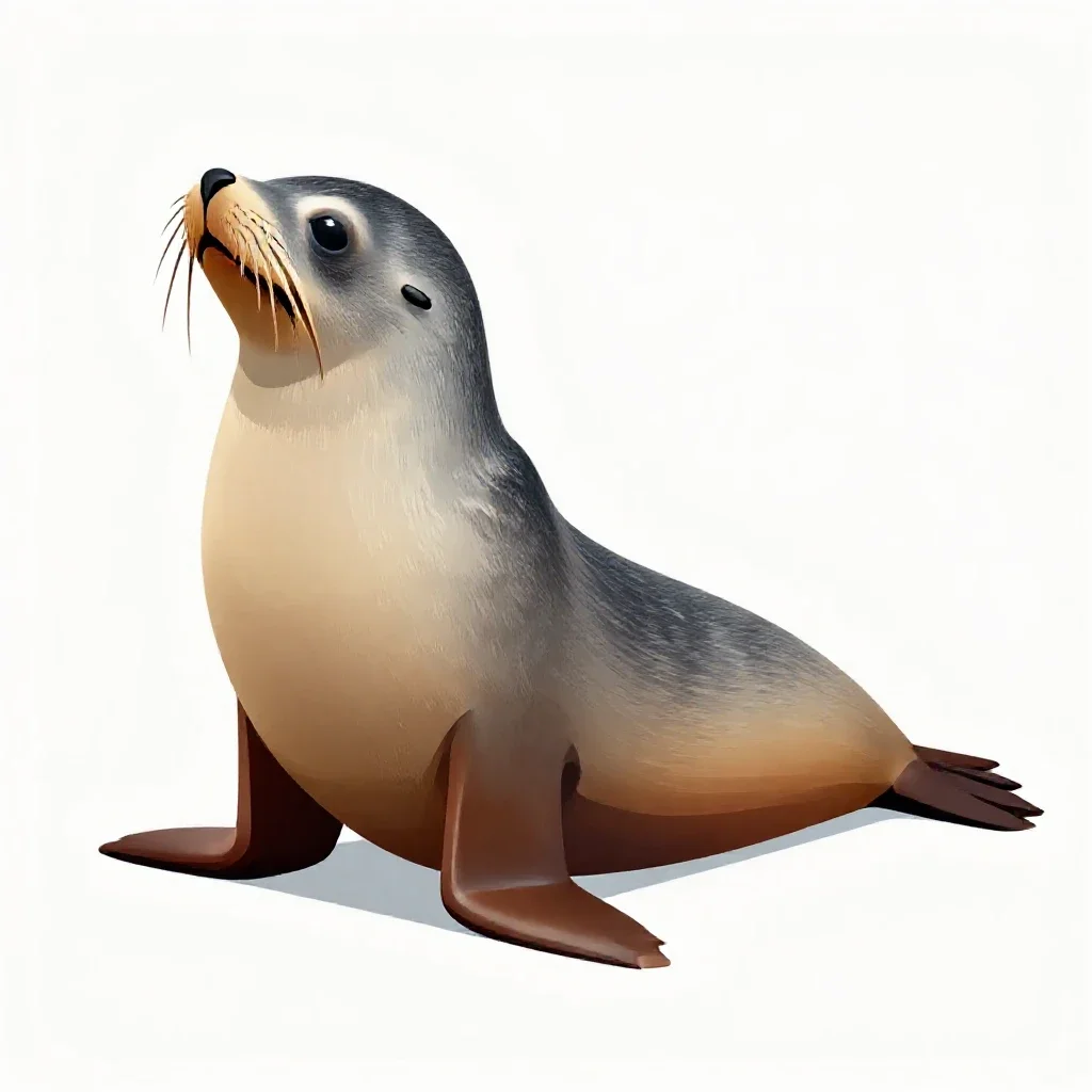 Guadalupe fur seal isolated on a white background