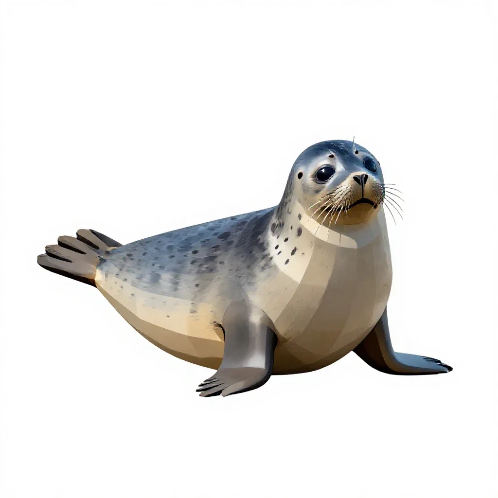 Harbor seal isolated on a white background