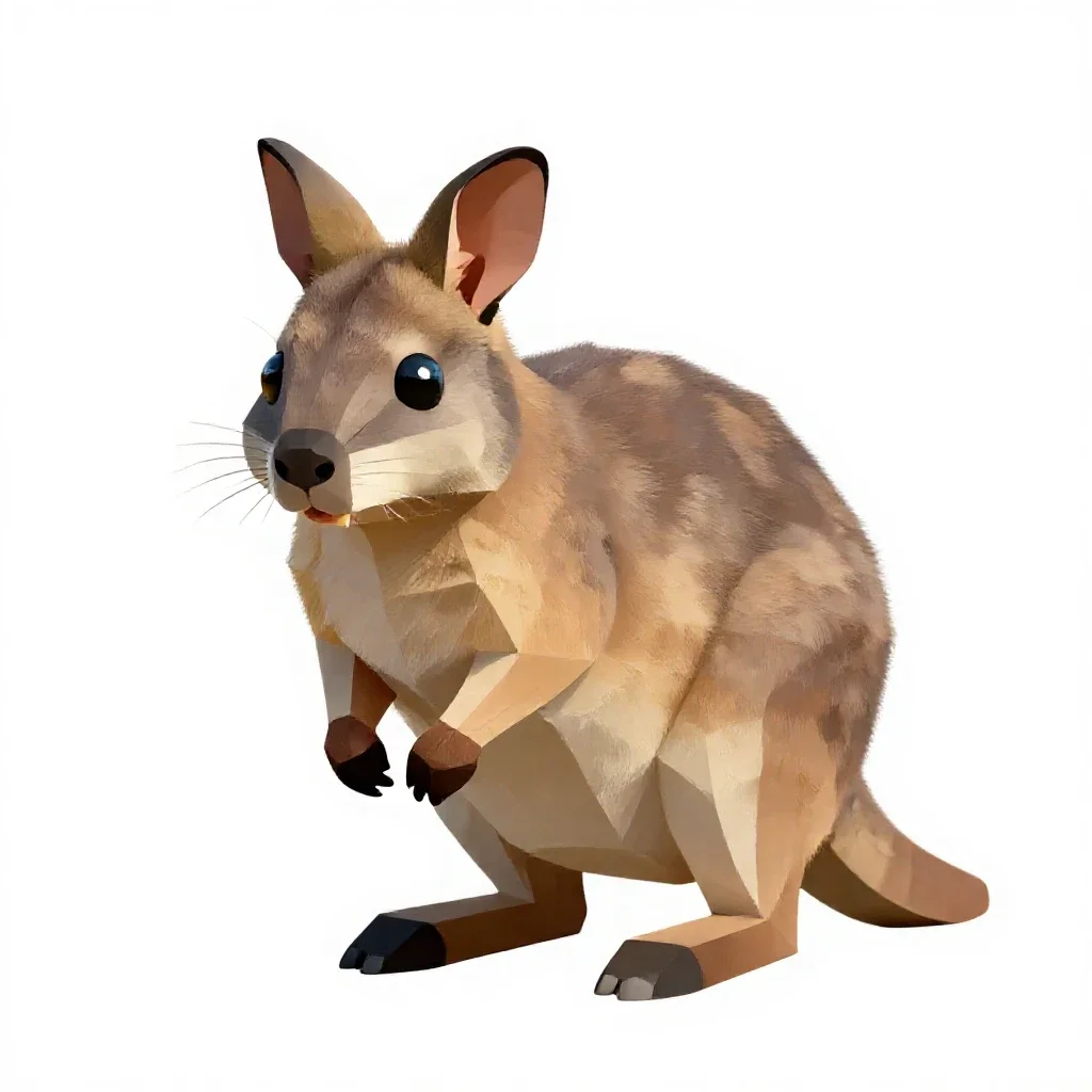 Hare wallaby isolated on a white background