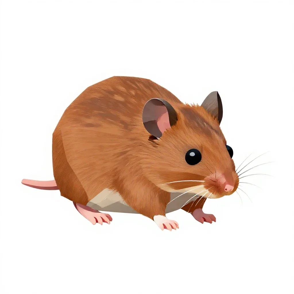 Harvest mouse isolated on a white background